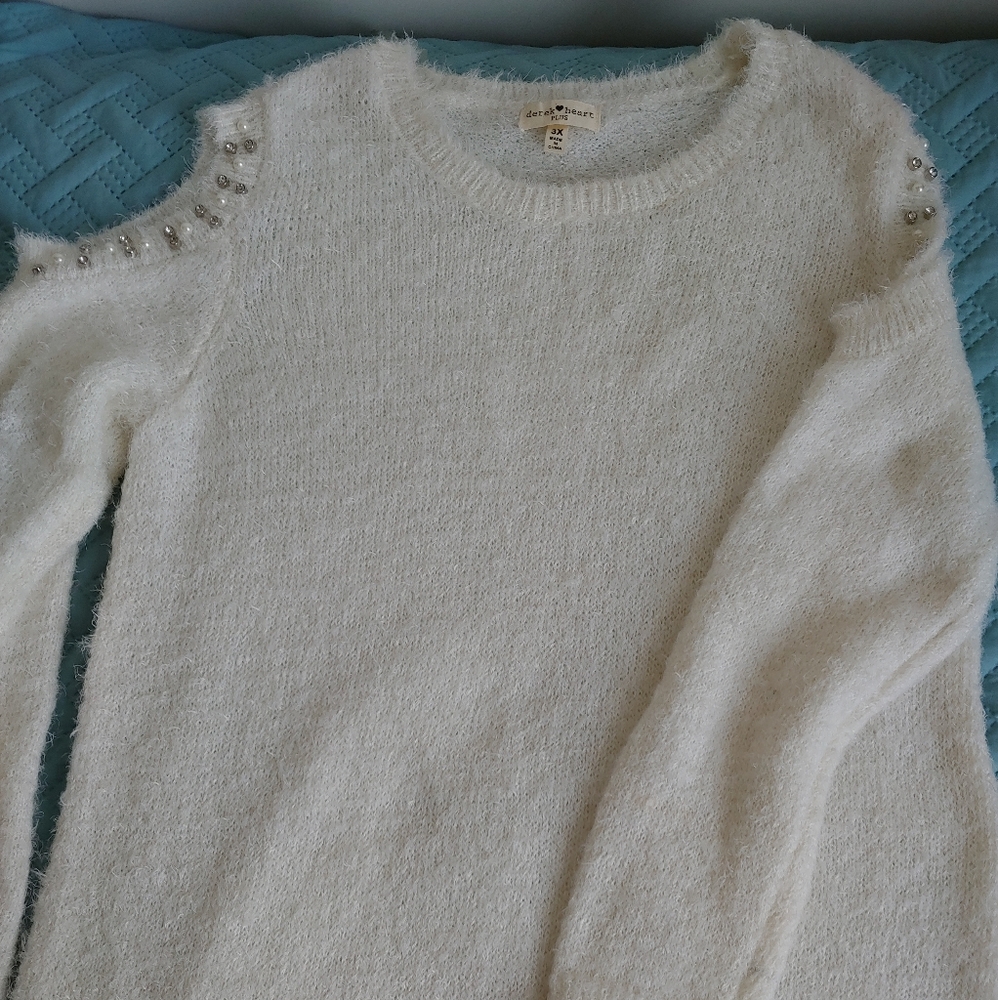 White knit dress.